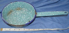 Vintage Blue and White Speckle Enamelware Fry Pan