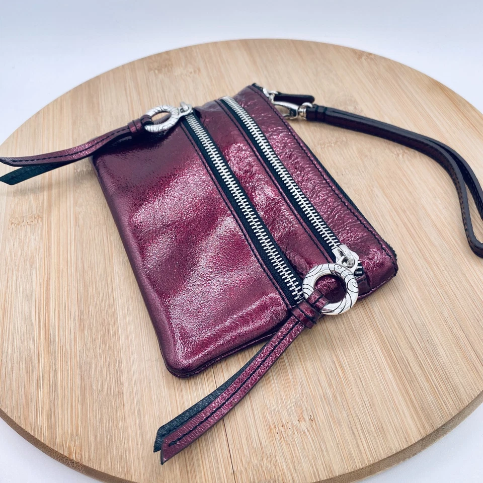 Cartera Brighton Muñequera S Cuero Rojo Doble Cremallera Multi Bolsillo Foto 4 de 4