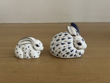 Royal Crown Derby Paperweight- 25th ANNIVERSARY PLATINUM RABBITS-Special Edition