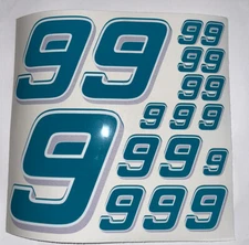 Discounted - Teal W/ White Outline Grey Shadow #9  R/c Box L