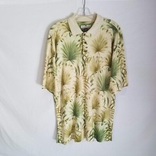 Tommy Bahama Mens Tropical Silk Cotton Hawaiian Polo Shirt Size Medium Tall