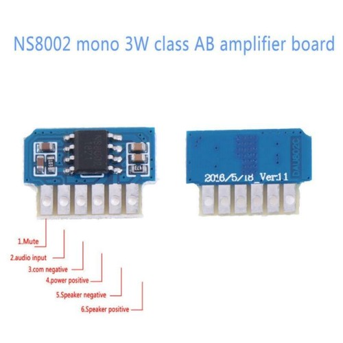 DC 3V 3.7V 5V Class AB Mono 3W Mini Amplifier Board Audio Amp Module One Chan=Y7 - Afbeelding 1 van 5