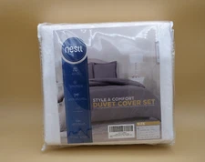 Nestl White Duvet Cover King Size - Soft Double Brushed King Duvet Cover Set