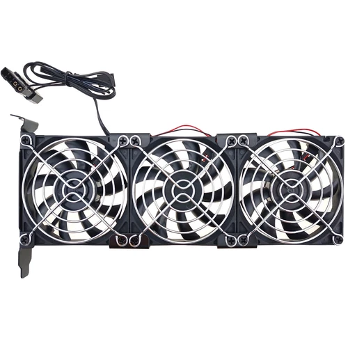 Graphics Card Cooler Triple Fan Cooling 3500rpm PCIe Slot Bracket 12V 3pin 4pin