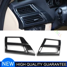 Inner Console Side Outlet Vent Covers Trim Fit For BMW X5 2008-2013 Carbon Fiber