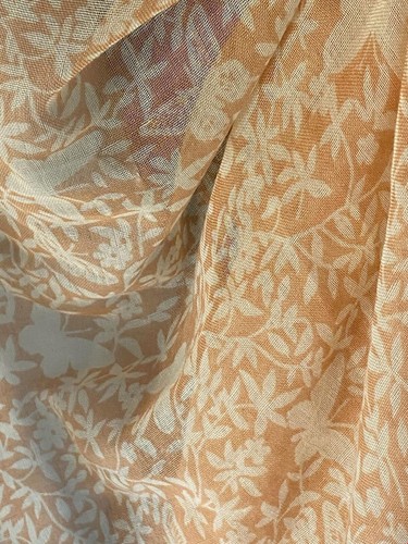 Laura Ashely Women's Women's Pale Orange & White Floral Printed Scarf - Picture 4 of 5