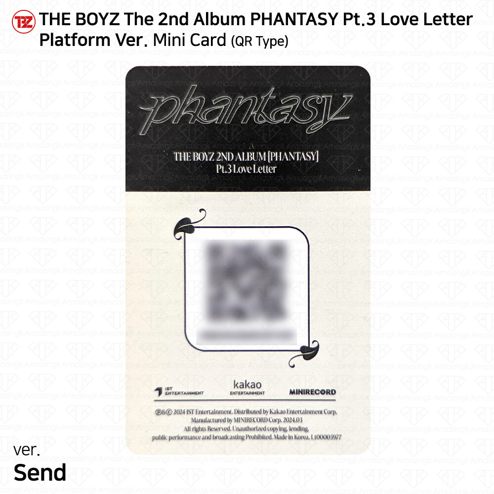 The Boyz Phantasy Pt.3 Love Letter Platform Ver QR Selfie Official