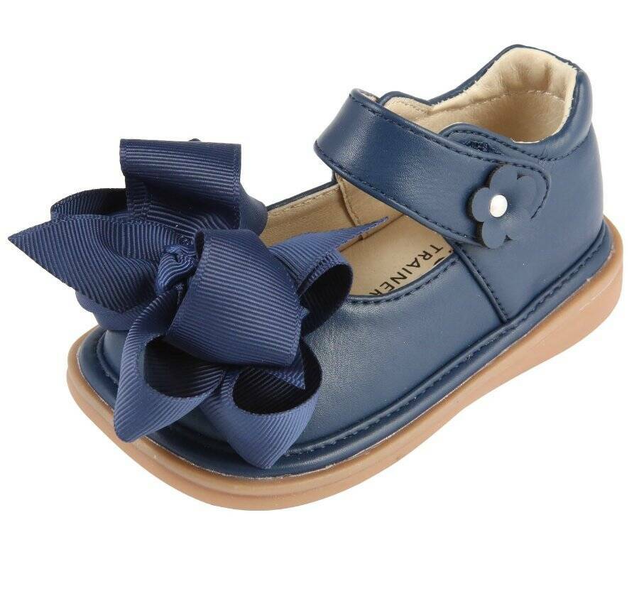 Mooshu Trainers Navy Mary Janes Girls Squeaky Shoes