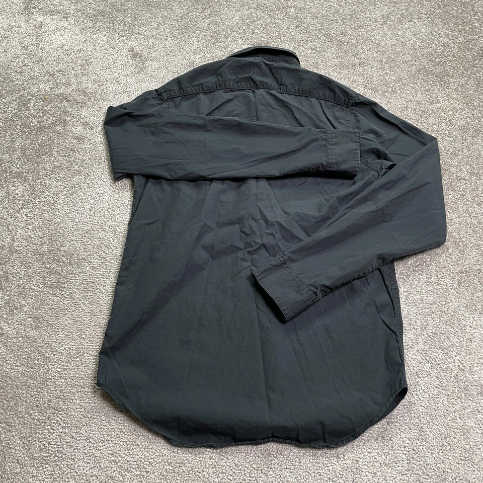 Camisa social masculina APC Rue De Fleurus Paris 1 preta sólida manga longa algodão trabalho - Imagem 2 de 4