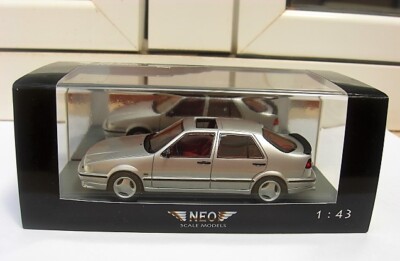Saab 9000 CS Sedan Silver Neo 43665 MIB 1:43 92 93 95 99 900 Volvo MEGA RARE