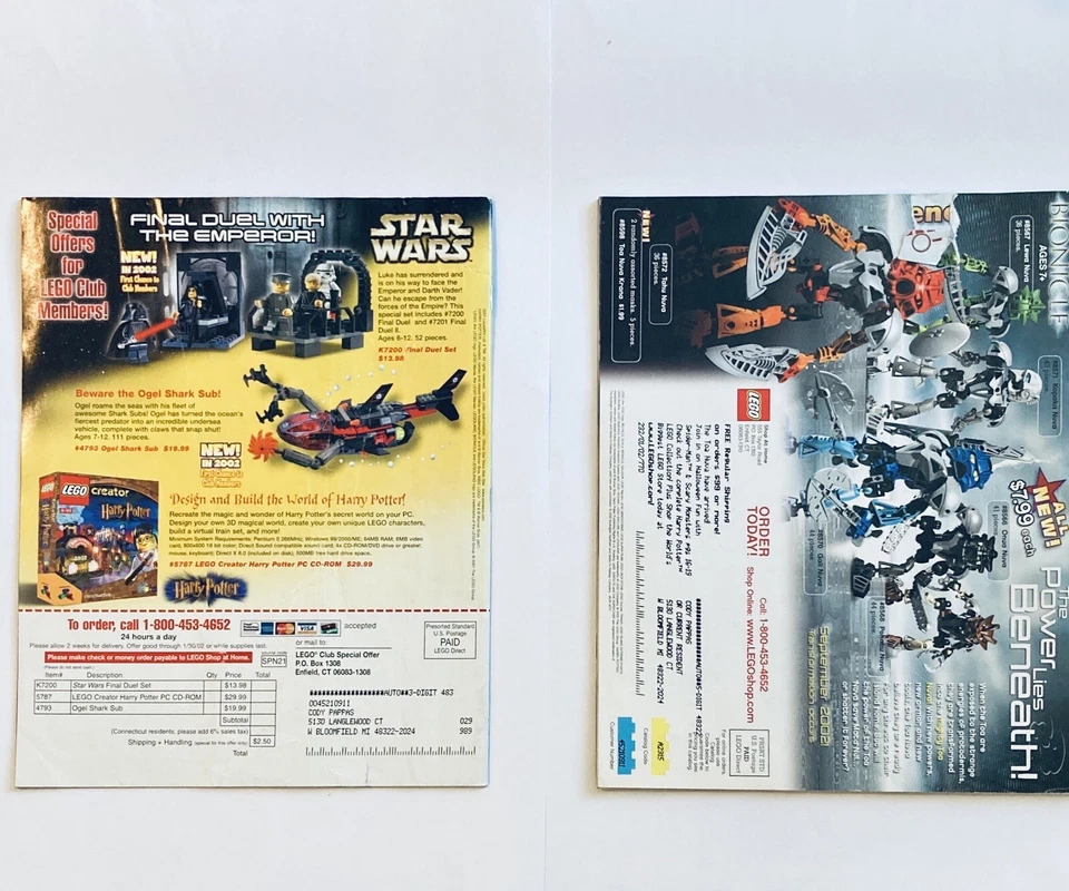 LEGO MANIA Magazine Nov - Dec 2001 / LEGO Catalog Fall 2002 - Star Wars, Harry - Image 2 of 4