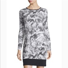   MICHAEL KORS LONG-SLEEVE ABSTRACT PRINT DRESS