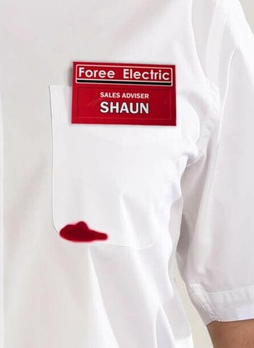 SHAUN OF THE DEAD badge fancy dress can be personalised HALLOWEEN zombie cosplay - Picture 2 of 10