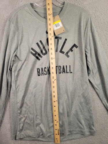 Nike Hustle Dri Fit Long Sleeve Shirt Size Small Gray NWT Men’s - Picture 6 of 9