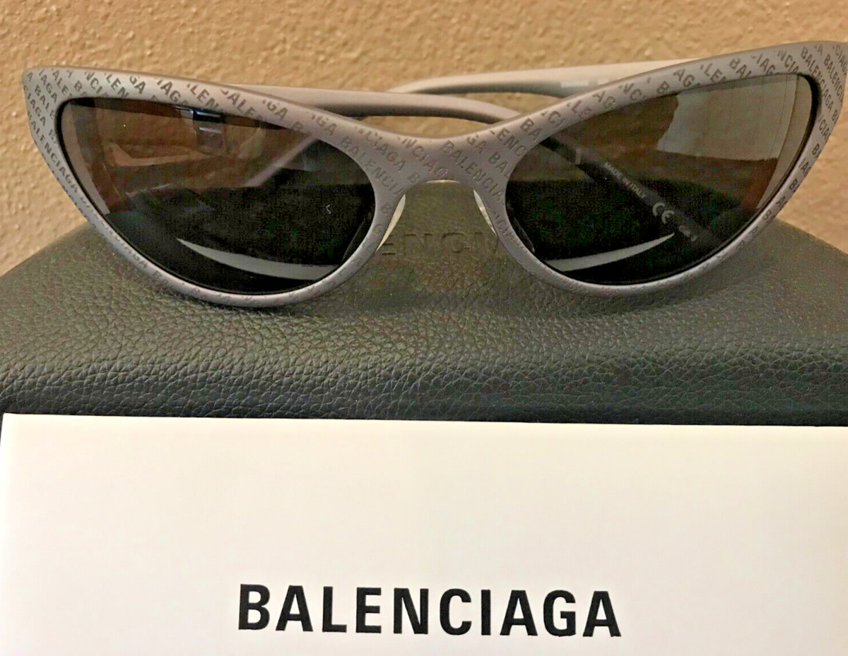 NEW Authentic Balenciaga BB0068S 001 58mm Logo Cat Eye  display picture 3
