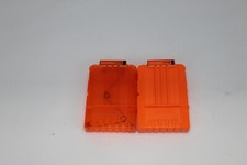 Lot of 2 Genuine Nerf N-Strike 6 Round Magazine Clips Clear  Solid Orange