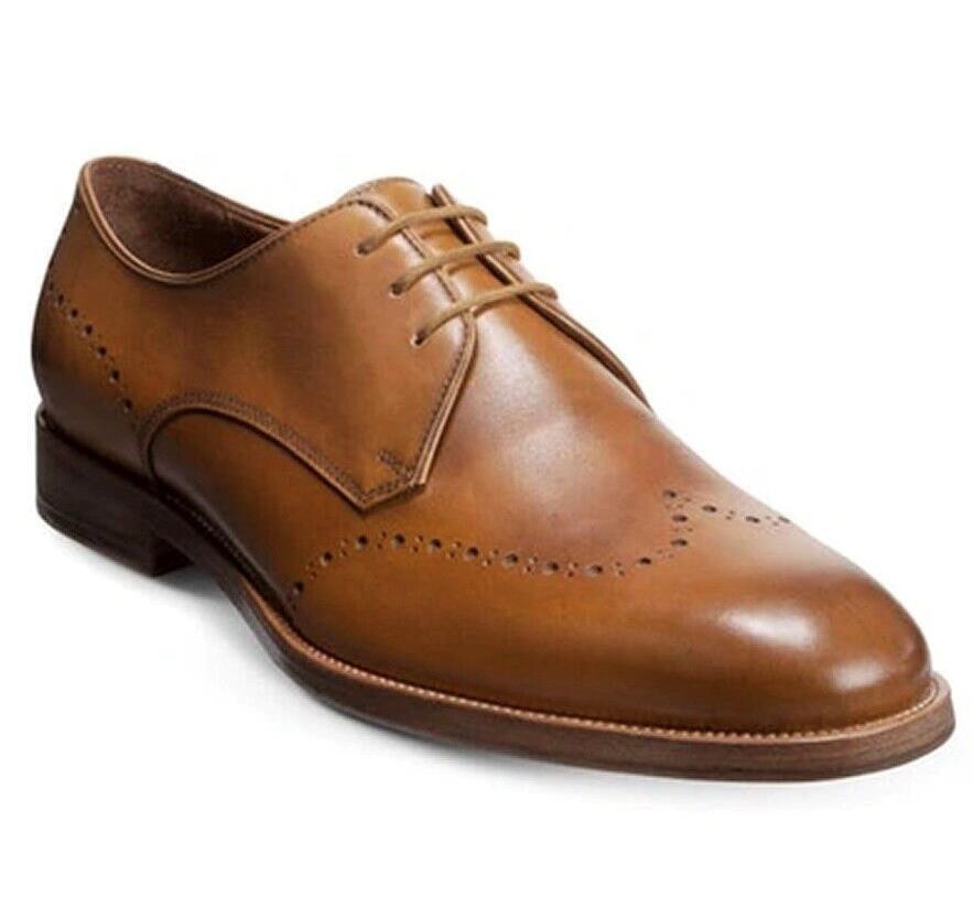 SAOLA $425 Oxford Allen Edmonds Lucca Derby Wingtip in pelle in noce 9 D