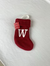 Wondershop Monogram Mini Christmas Stocking Initial Letter W Red Knit 8  NWT