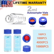 1000/10000Pcs 2ml Autosampler Vial Lab vials w/ Caps 9-425 Glass Sample Vials US