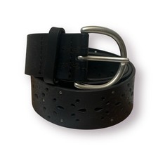 Women's Genuine Leather Black Belt Size L Dress Belt