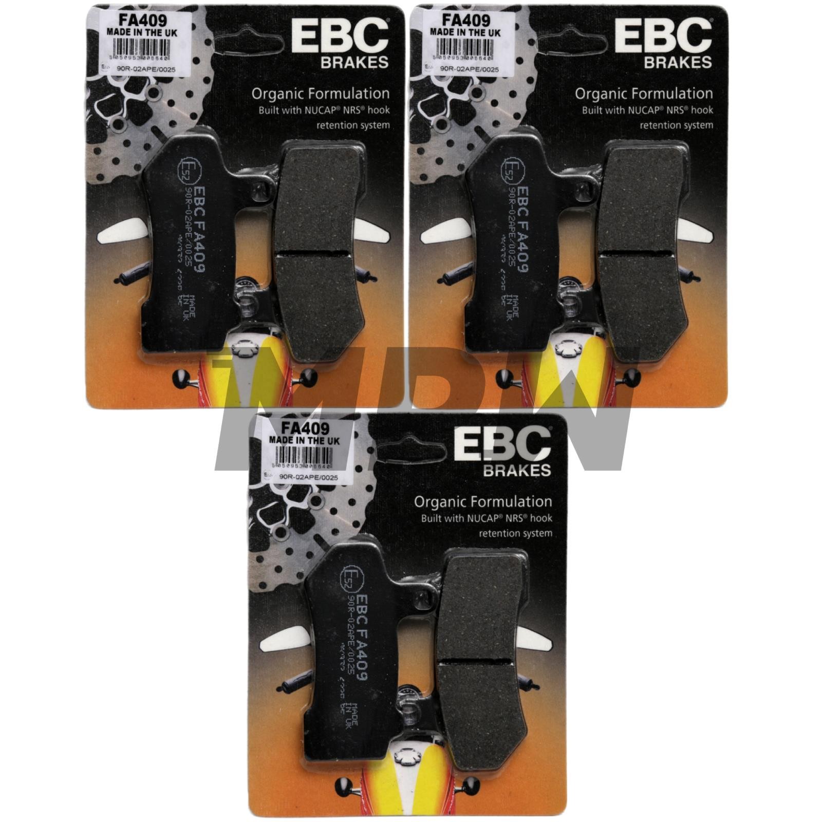 HARLEY DAVIDSON V-Rod VRSCAW 2007-2010 EBC FA409 Organic Brake Pads Front & Rear