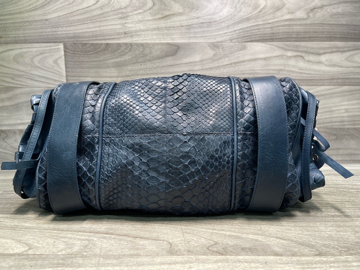 Chloé Python Leather Paddington Satchel Blue Silv… - image 8