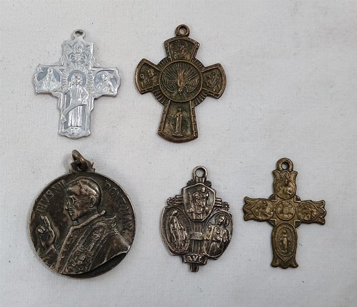 Vintage Religious Charm Lot Pope Pius XII Holy Childhood Association etc