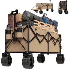 Bollerwagen Transportwagen 332L XXL Faltbar Handwagen Bremse Urlaub Einkaufen