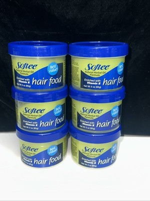 6 PACK-Softee HAIR FOOD Natural Herbal Oil Formula Enriched Vitamin E 3oz Each
