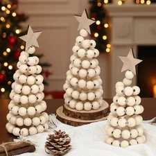 3 Pcs Christmas Tree Decor 3 Sizes 6/8/10 Inch Small Boho Artificial Christma...