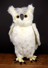 Hansa Creations SNOWY OWL 16  Plush Rotating Head Realistic Stuffed Bird EXC 