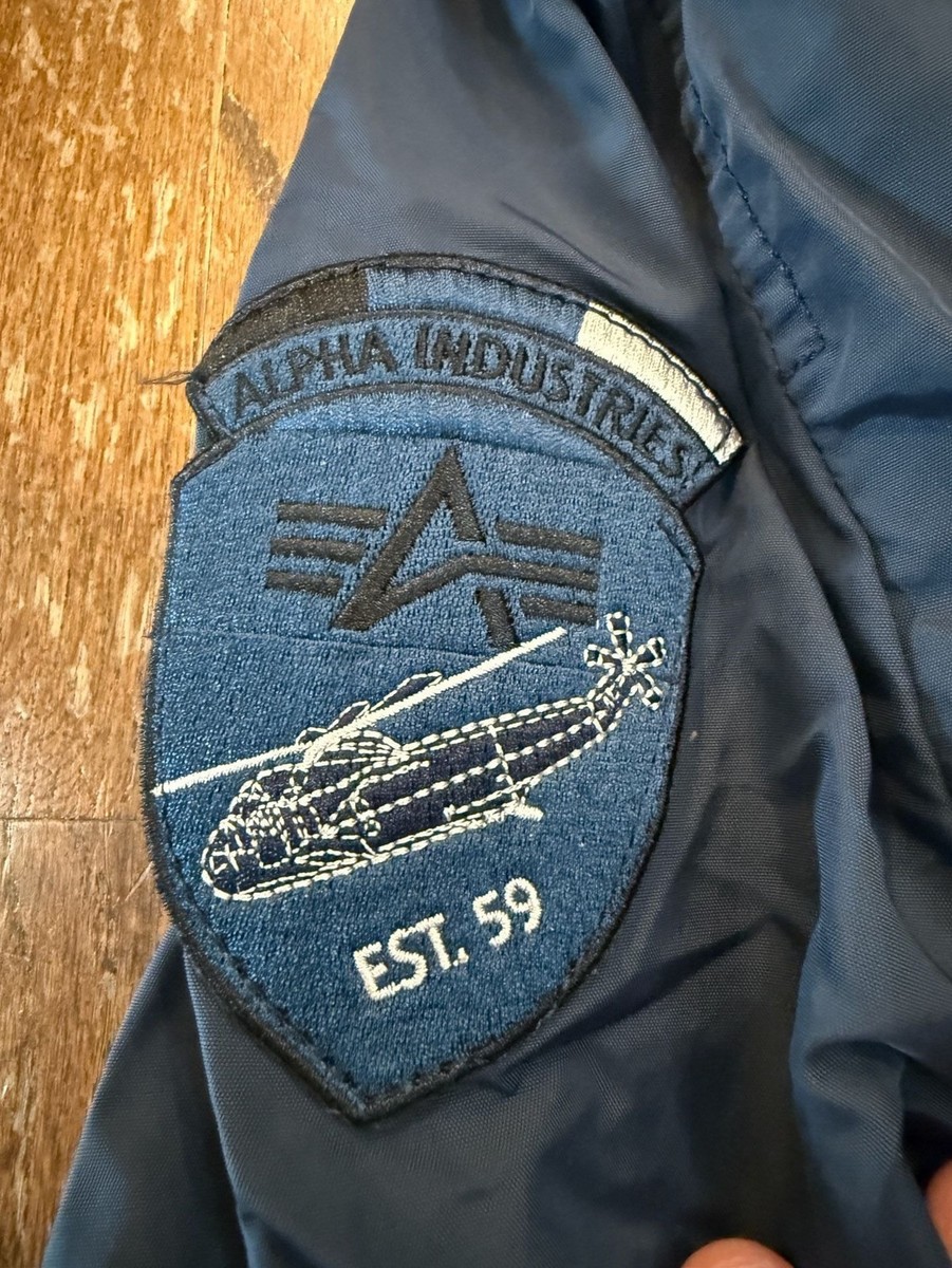 Alpha Industries Men's Dynamic Flight Bomber Jacket Navy Blue View 3