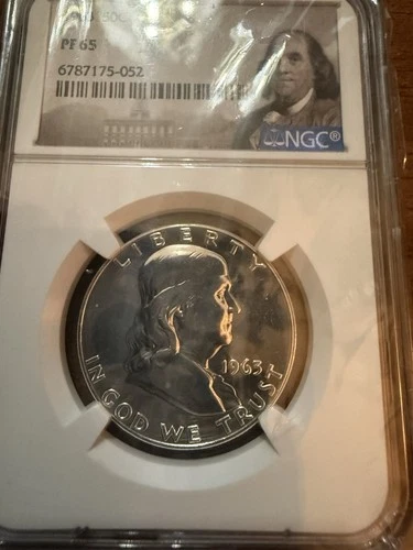 1963 ben franklin half dollar NGC PF65