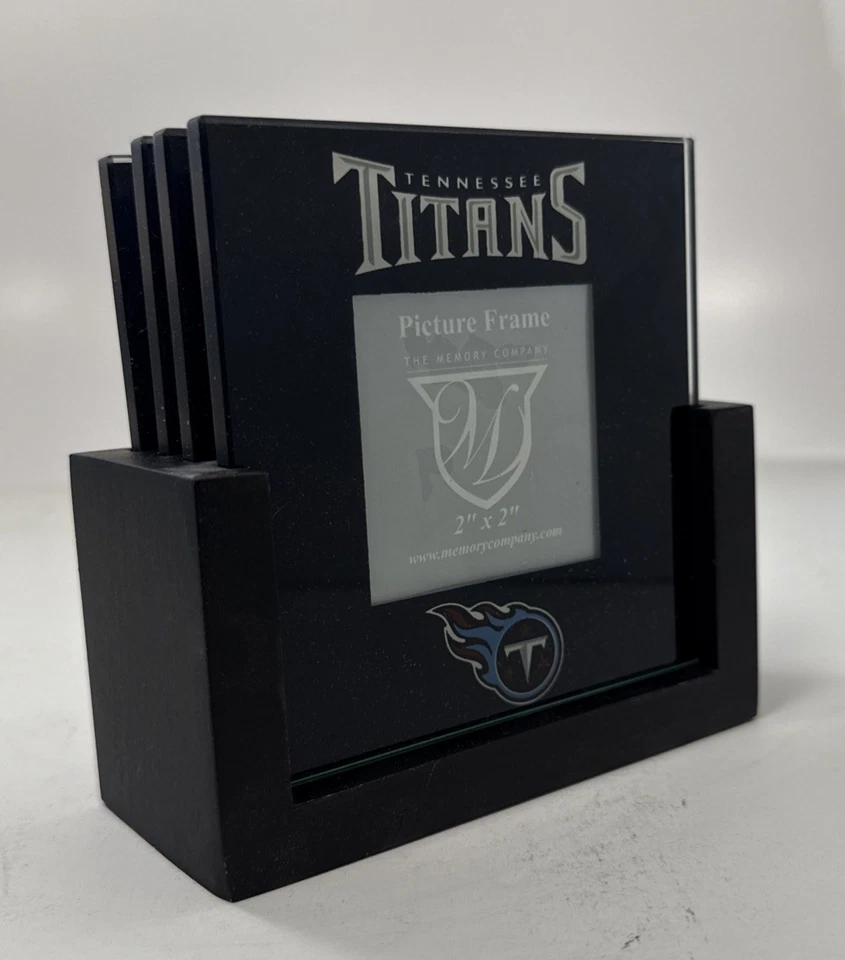 Conjunto de posavasos fotográficos de vidrio artístico de los Titanes de Tennessee The Memory Company NFL nuevo Foto 2 de 3