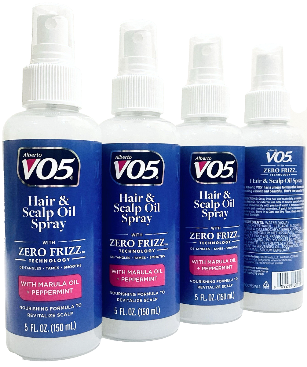 4 Ct Alberto VO5 Zero Frizz Hair & Scalp Oil Spray With Marula
