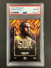 2024 Topps Now Lebron James #12 GEM MINT PSA 10 (50K Career points) LA Lakers