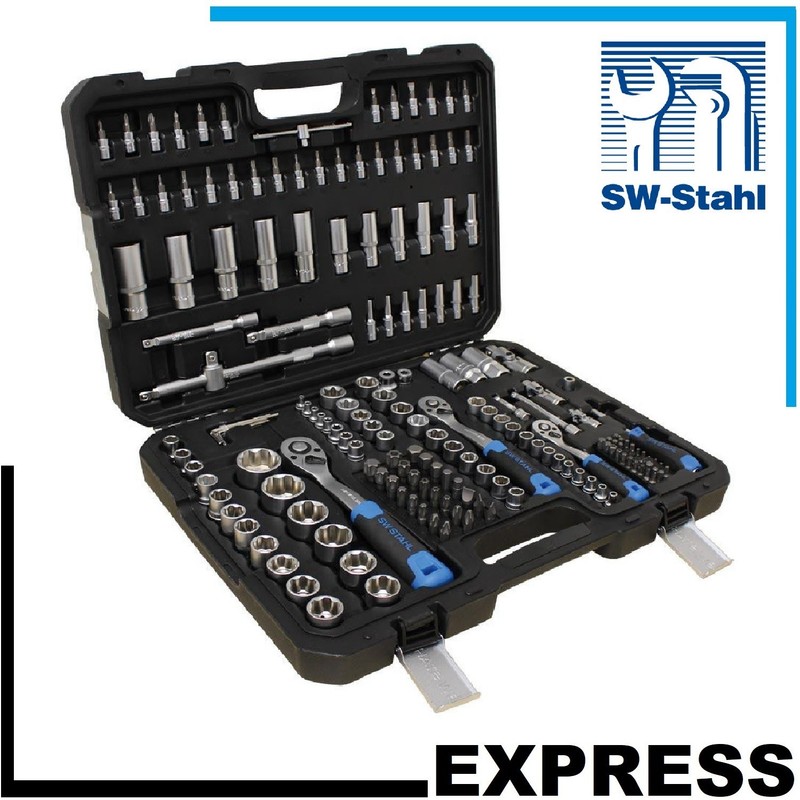 SW STAHL Steckschlüsselsatz, 1/4", 3/8", 1/2", 184-teilig 07784L Knarrenkasten