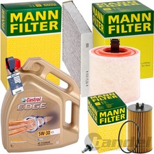 MANN INSPEKTIONSPAKET+5L CASTROL 5W-30 ÖL passend für OPEL ASTRA K 1.6 AB 06.15