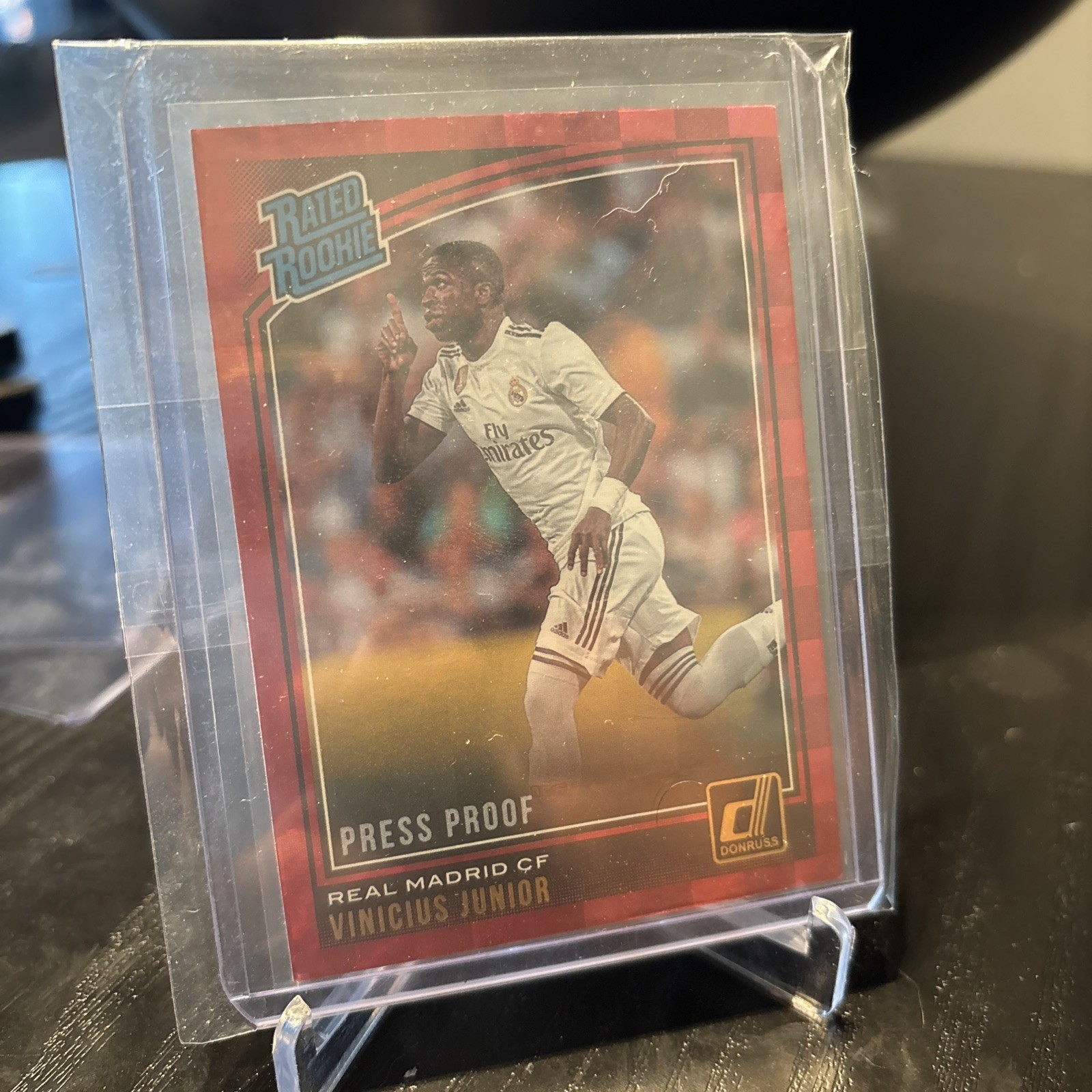 2018-19 Donruss Vinicius Junior Rated Rookie Press Proof Red #177 RC Real Madrid