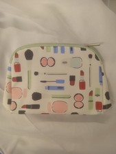 Clinique x Kate Spade Cosmetic Pouch- White/Green - With Zipper - New