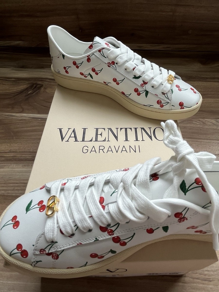 スニーカー VALENTINO PRINTER LEATHER ROYCO SNEAKERS VALENTINO GARAVANI Royco VLogo Cherry-Print Leather Sneaker