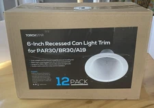 Torchstar 6-inch Recessed Can Light Trim For PAR30/BR30/A19 12 Pack