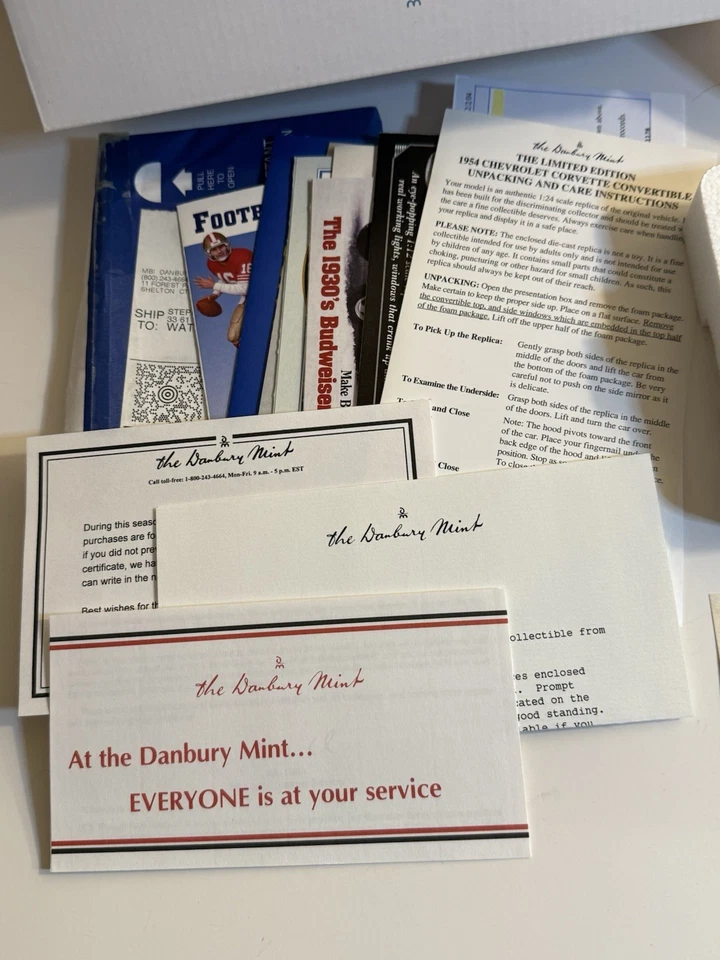 Danbury Como Nuevo 1:24 1954 Edición Limitada Azul Corvette Convertible Nuevo en Caja EE. UU. Foto 3 de 4