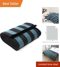 Merino Wool Blanket - 63" x 51" Thick Warm Soft Twin Bed Throw - Great for Ca...