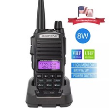 Baofeng Radio UV-82 8W Walkie Talkie Long Range Dual PTT VHF UHF Two Way Radio