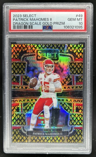 2023 Select Patrick Mahomes II Dragon Scale Gold Prizm Concourse #/10 PSA 10