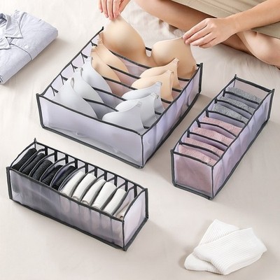 Foldable Drawer Organizer Divider Closet Storage Box for Underwear Bras Socks