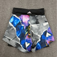 Adidas Women's Small Tennis US Series Printed Ergo Shorts Black Blue Skort NWT