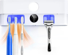 Smart Toothbrush Holder with Drying  Ventilation, 5 Brush Organizer with LED Di