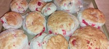  REDUCED HOME MADE CHERRY  SCONES.       (16 Pack). Mis-shaped. Only �10.99